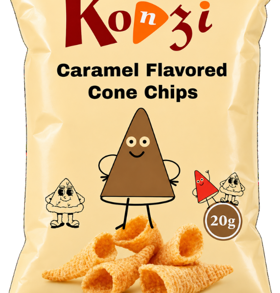 Konzi Caramel Flavored Cone Chips