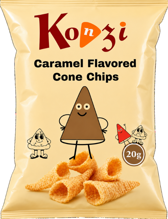 Konzi Caramel Flavored Cone Chips